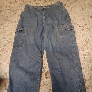 Vintage Route 66 Men's Heavy Cargo Jeans Blue 36" x 31"